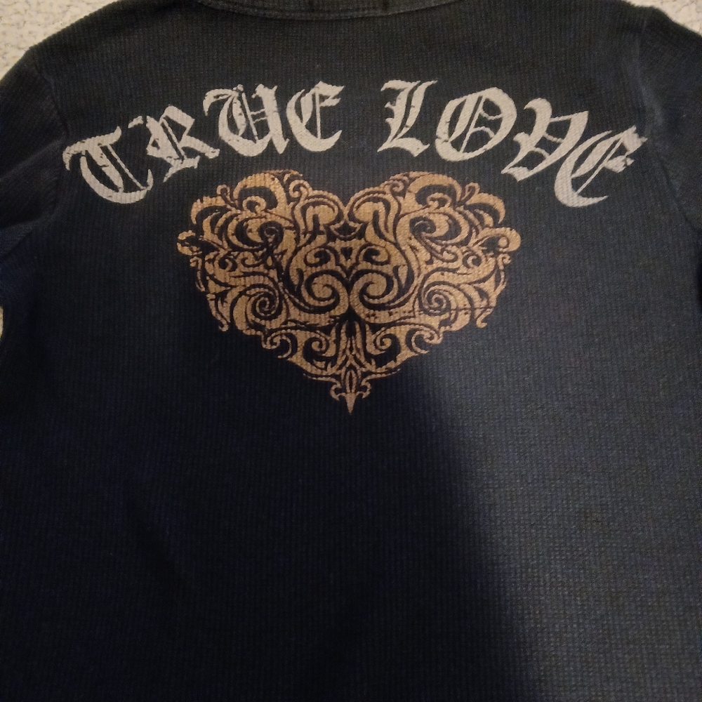 Black Long Sleeve shirt with Gold Heart Design